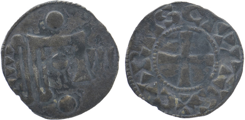 FRANCE. Orléans. Chatres. Anonymous (12th century). Denier.
Obv: + CARTIS CIVITA...