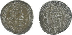 Hungary, Leopold I AR 6 Kreuzer 1686. Pressburg/Poszony. 
 LEOPOLDVS D G R I S A G H B REX, Bust right 
PATRONA HVGARIÆ, virgin with child enthroned t...