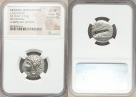 LUCANIA. Metapontum. Ca. 330-280 BC. AR stater (20mm, 7.69 gm, 8h). NGC Choice XF, 5/5 - 3/5. Dori-, magistrate. Head of Demeter left, wreathed with g...
