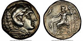 MACEDONIAN KINGDOM. Alexander III the Great (336-323 BC). AR tetradrachm (25mm, 11h). NGC XF. Posthumous issue of 'Amphipolis', ca. 320-317 BC. Head o...