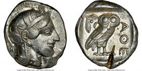ATTICA. Athens. Ca. 440-404 BC. AR tetradrachm (24mm, 17.19 gm, 1h). NGC Choice AU 5/5 - 2/5, test cut. Mid-mass coinage issue. Head of Athena right, ...