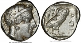 ATTICA. Athens. Ca. 440-404 BC. AR tetradrachm (23mm, 17.20 gm, 10h). NGC AU 4/5 - 4/5, brushed. Mid-mass coinage issue. Head of Athena right, wearing...