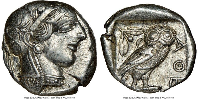 ATTICA. Athens. Ca. 440-404 BC. AR tetradrachm (22mm, 17.14 gm, 9h). NGC AU 4/5 ...