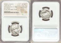 ATTICA. Athens. Ca. 440-404 BC. AR tetradrachm (23mm, 17.18 gm, 7h). NGC Choice XF 5/5 - 5/5. Mid-mass coinage issue. Head of Athena right, wearing cr...