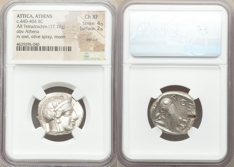 ATTICA. Athens. Ca. 440-404 BC. AR tetradrachm (24mm, 17.17 gm, 10h). NGC Choice...