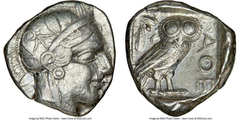 ATTICA. Athens. Ca. 440-404 BC. AR tetradrachm (24mm, 17.14 gm, 1h). NGC XF 5/5 ...