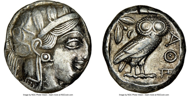 ATTICA. Athens. Ca. 440-404 BC. AR tetradrachm (22mm, 17.13 gm, 7h). NGC XF 3/5 ...