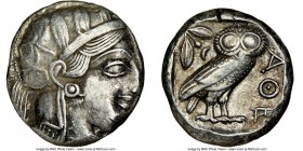 ATTICA. Athens. Ca. 440-404 BC. AR tetradrachm (22mm, 17.13 gm, 7h). NGC XF 3/5 - 3/5, edge cuts. Mid-mass coinage issue. Head of Athena right, wearin...