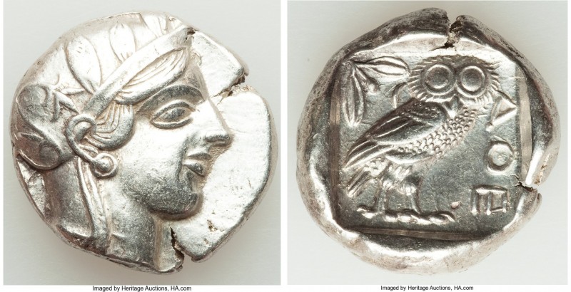 ATTICA. Athens. Ca. 440-404 BC. AR tetradrachm (24mm, 17.15 gm, 7h). XF. Mid-mas...