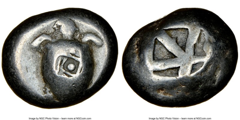 SARONIC ISLANDS. Aegina. Ca. 480-357 BC. AR stater (18mm). NGC Fine, countermark...