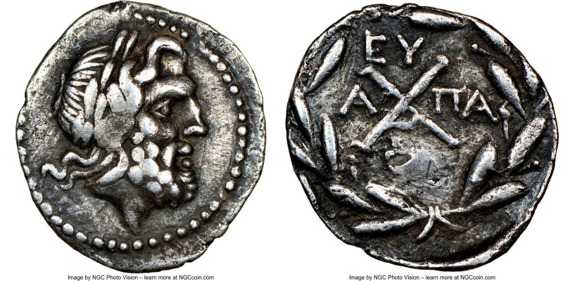 ACHAEAN LEAGUE. Patrae. Ca. 1st century BC. AR hemidrachm (15mm, 2.36 gm, 8h. NG...