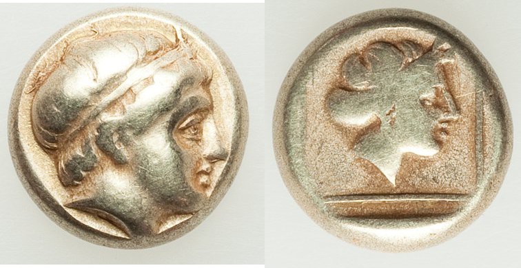 LESBOS. Mytilene. Ca. 377-326 BC. EL sixth stater or hecte (10mm, 2.53 gm, 6h). ...