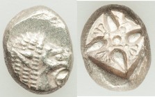 IONIA. Miletus. Ca. late 6th-5th centuries BC. AR obol or 1/12 stater (10mm, 1.31 gm). AU. Milesian standard. Forepart of roaring lion left, head reve...
