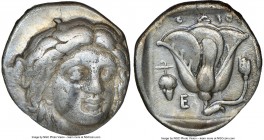 CARIAN ISLANDS. Rhodes. Ca. 340-305 BC. AR didrachm (19mm, 12h). NGC Choice Fine. Ca. 340-320 BC. Head of Helios facing, turned slightly right, hair p...