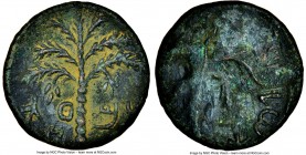 JUDAEA. Bar Kochba Revolt (AD 132-135). AE middle bronze (22mm, 6h). NGC VF. Undated issue of Year 3 (AD 134/5). Simon (Paleo-Hebrew), seven-branched ...