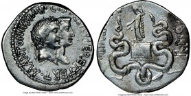 Marc Antony, as Triumvir and Imperator (44-30 BC), with Octavia. AR cistophorus (27mm, 11.80 gm, 12h). NGC XF 4/5 - 2/5. Ephesus, ca. summer-autumn 39...