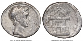 Octavian, as Sole Imperator (31-27 BC). AR denarius (19mm, 10h). NGC Choice Fine. Italian (Rome?) mint, Autumn 30 BC-Summer 29 BC. Bare head of Octavi...