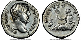 Hadrian (AD 117-138). AR denarius (18mm, 7h). NGC VF. Rome, AD 134-138. HADRIANV-AVG COS III P P, bare head of Hadrian right / AEGYPTOS, Egypt reclini...