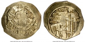 Andronicus II Palaeologus (AD 1282-1328). AV/EL hyperpyron (26mm, 4.16 gm, 5h). NGC MS 3/5 - 5/5. Constantinople, AD 1282-1295. Nimbate, draped bust o...