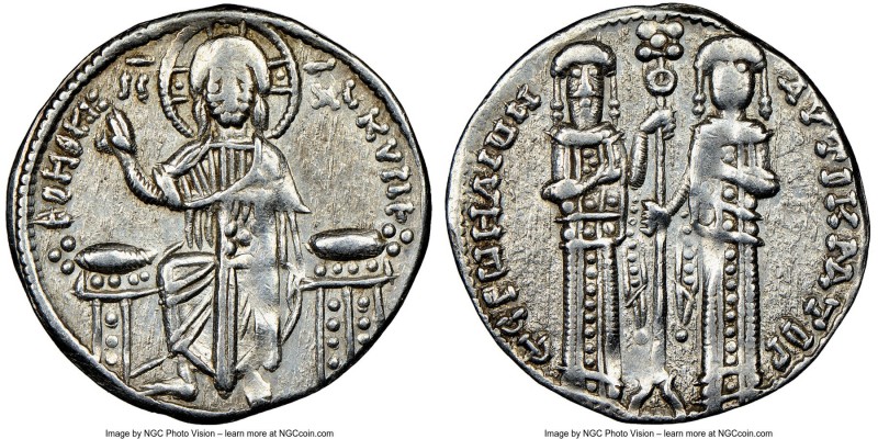 Andronicus II Palaeologus and Michael IX (AD 1294-1320). AR basilicon (21mm, 5h)...