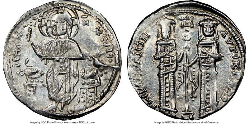 Andronicus II Palaeologus and Michael IX (AD 1294-1320). AR basilicon (22mm, 6h)...