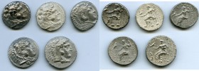 ANCIENT LOTS. Greek. Macedonian Kingdom. Ca. 336-317 BC. Lot of five (5) AR tetradrachms. About VF-VF. Includes: (4) Alexander III the Great (336-323 ...