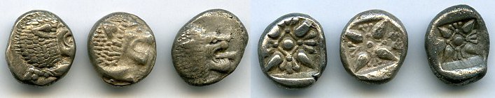 ANCIENT LOTS. Greek. Ionia. Miletus. Ca. late 6th-5th centuries BC. Lot of three...