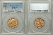 Victoria gold Sovereign 1894-S AU55 PCGS, Sydney mint, KM13. AGW 0.2355 oz. 

HID09801242017