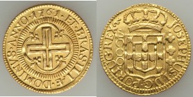 Jose I gold 4000 Reis 1761 XF (Polished), KM171.2. 26.9mm. 8.08gm. AGW 0.2379gm. 

HID09801242017