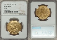 Pedro II gold 20000 Reis 1850 XF Details (Bent) NGC, KM461. Three year type. AGW 0.5286 oz. 

HID09801242017
