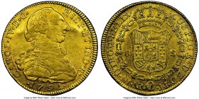 Charles IV gold 8 Escudos 1791 NR-JJ XF40 NGC, Nuevo Reino mint, KM53.1. Carol IV variety. AGW 0.7614 oz. 

HID09801242017