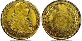 Charles IV gold 8 Escudos 1801 P-JF AU53 NGC, Popayan mint, KM62.2. Bold strike with luster and recessed toning. AGW 0.7614 oz. 

HID09801242017