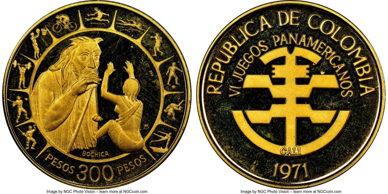 Republic gold Proof 300 Pesos 1971B PR65 Ultra Cameo NGC, KM250. Mintage: 6,000 ...