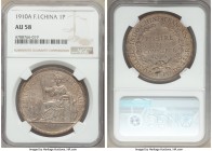 French Colony Piastre 1910-A AU58 NGC, Paris mint, KM5a.1. Fields retain a muted luster while high points have the slightest of rub, keeping this coin...