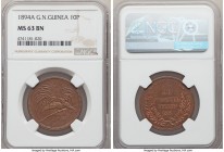 Germany Colony. Wilhelm II 10 Pfennig 1894-A MS63 Brown NGC, Berlin mint, KM3. Popular Bird of Paradise issue, one year type. 

HID09801242017