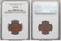 George III Proof Farthing 1799-SOHO PR64 Brown NGC, KM646. Bold full strike with lovely shade of mahogany and hazel browns with lovely amber and magen...