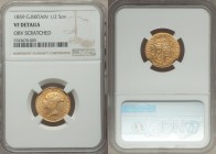 Victoria gold 1/2 Sovereign 1859 VF Details (Obverse Scratched) NGC, KM735.1. AGW 0.1177 oz. 

HID09801242017