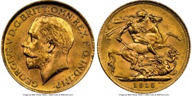 George V gold Sovereign 1915 MS62 NGC, KM820. AGW 0.2355 oz.

HID09801242017