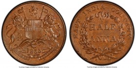 British India. East India Company 1/2 Anna 1835-(b) MS64 Red and Brown PCGS, Bombay mint, KM447.1.

HID09801242017