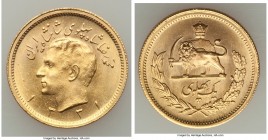 Muhammad Reza Pahlavi gold Pahlavi SH 1331 (1952) UNC, KM1162. 22.3mm. 8.10gm. AGW 0.2354 oz. 

HID09801242017