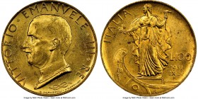 Vittorio Emanuele III gold 100 Lire Anno IX (1931)-R MS63 NGC, Rome mint, KM72. Choice uncirculated with mint bloom. AGW 0.2546 oz. 

HID09801242017