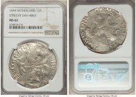 Utrecht. Provincial Lion Daalder 1644 MS62 NGC, KM30, Dav-4863. Although weakly struck, which is normal for this type, the luster really shimmers on t...