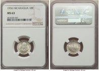 Republic Pair of Certified Assorted Issues NGC, 1) 10 Centavos 1936 - MS63, Heaton mint, KM13. 2) 25 Centavos 1928 - MS64, Heaton mint, KM14. Sold as ...