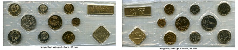 USSR 9-Piece Uncertified Mint Set 1975 UNC, Leningrad mint, KM-MS16. Set include...