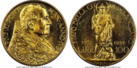 Pius XI gold 100 Lire 1933-1934 MS63+ NGC, KM19. AGW 0.2546 oz.

HID09801242017