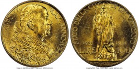 Pius XI gold 100 Lire 1933-1934 MS62 NGC, KM19. AGW 0.2546 oz.

HID09801242017
