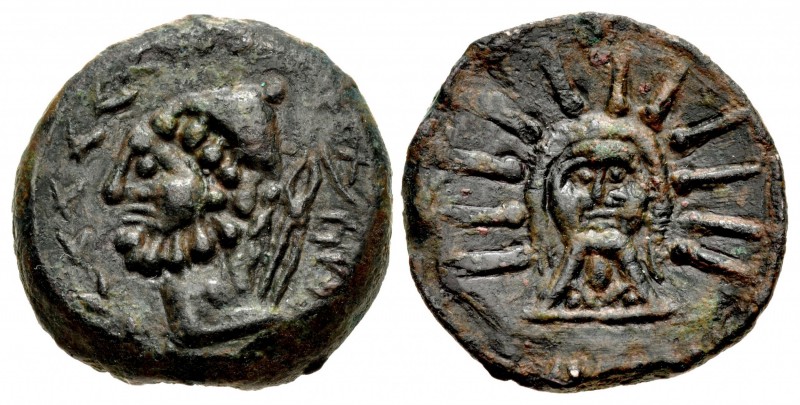 IBERIA, Malaka. 2nd century BC. Æ Unit (23mm, 12.35 g, 12h). Bearded head of Hep...
