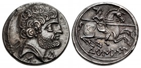 IBERIA, Turiasu. Early 1st century BC. AR Denarius (18.5mm, 4.09 g, 1h).