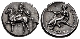 CALABRIA, Tarentum. Circa 344-340 BC. AR Nomos (21mm, 8.03 g, 10h).