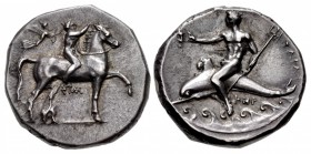 CALABRIA, Tarentum. Circa 330-325 BC. AR Nomos (21mm, 7.89 g, 4h).